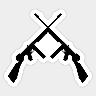 Crossed thompson submachine gun in black Sticker